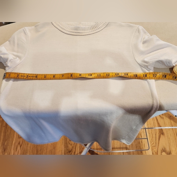 Rag & Bone White Top sz S Shirt Short Sleeve Round Neck Sweater Shirt Knit - Picture 6 of 7